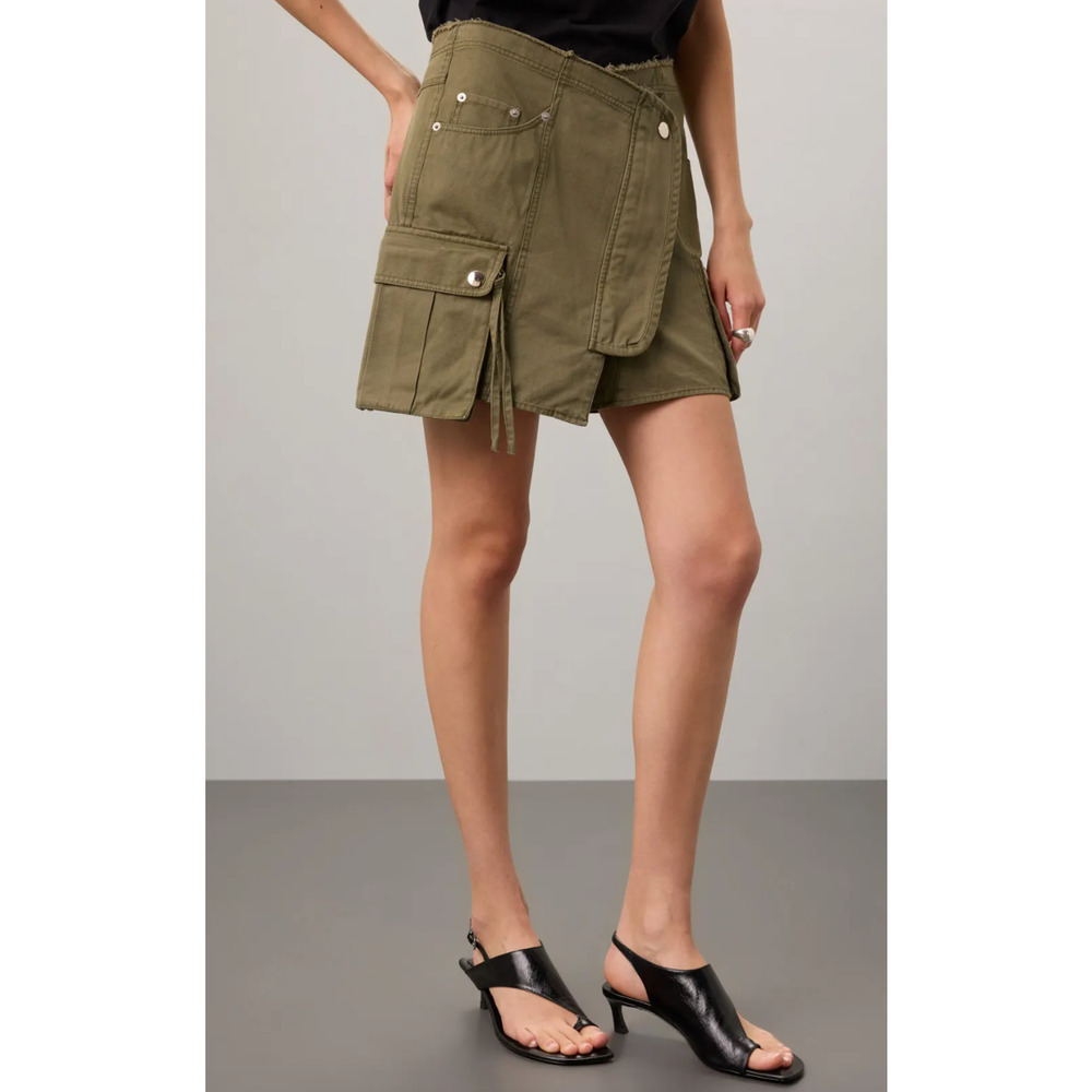 Marissa Webb Green Cotton Rava Mini Skirt Size 2